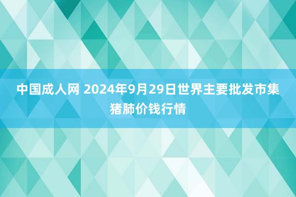 中国成人网 2024年9月29日世界主要批发市集猪肺价钱行情