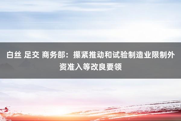白丝 足交 商务部：攥紧推动和试验制造业限制外资准入等改良要领