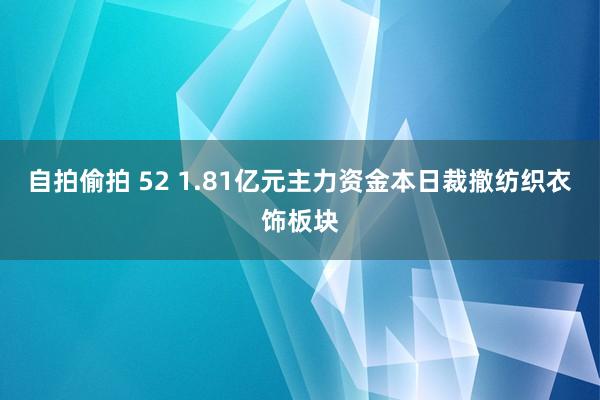 自拍偷拍 52 1.81亿元主力资金本日裁撤纺织衣饰板块