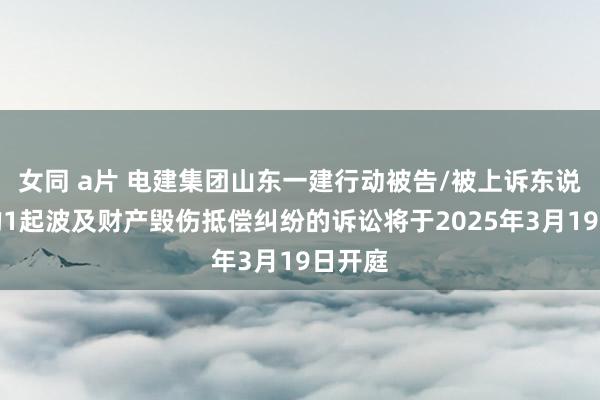 女同 a片 电建集团山东一建行动被告/被上诉东说念主的1起波及财产毁伤抵偿纠纷的诉讼将于2025年3月19日开庭