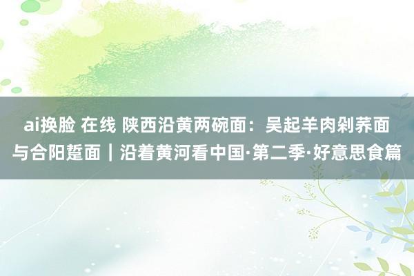 ai换脸 在线 陕西沿黄两碗面：吴起羊肉剁荞面与合阳踅面｜沿着黄河看中国·第二季·好意思食篇