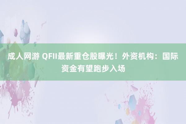 成人网游 QFII最新重仓股曝光！外资机构：国际资金有望跑步入场