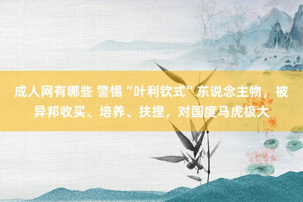成人网有哪些 警惕“叶利钦式”东说念主物，被异邦收买、培养、扶捏，对国度马虎极大