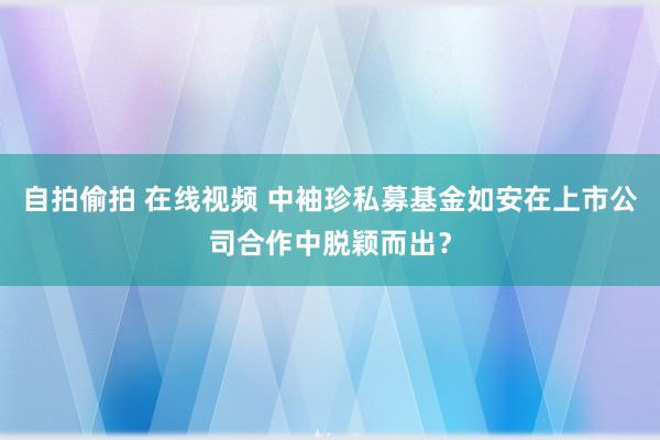 自拍偷拍 在线视频 中袖珍私募基金如安在上市公司合作中脱颖而出？