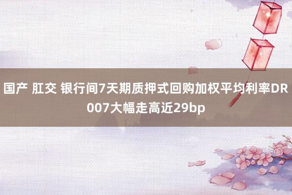 国产 肛交 银行间7天期质押式回购加权平均利率DR007大幅走高近29bp