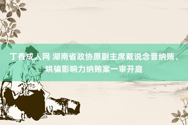 丁香成人网 湖南省政协原副主席戴说念晋纳贿、哄骗影响力纳贿案一审开庭