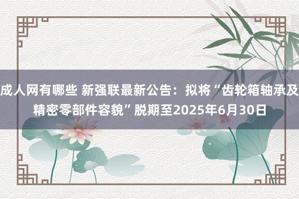 成人网有哪些 新强联最新公告：拟将“齿轮箱轴承及精密零部件容貌”脱期至2025年6月30日