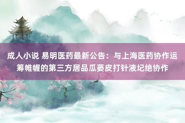 成人小说 易明医药最新公告：与上海医药协作运筹帷幄的第三方居品瓜蒌皮打针液圮绝协作