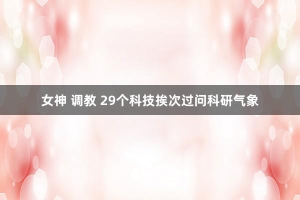 女神 调教 29个科技挨次过问科研气象