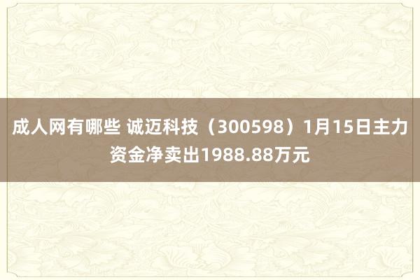 成人网有哪些 诚迈科技（300598）1月15日主力资金净卖出1988.88万元