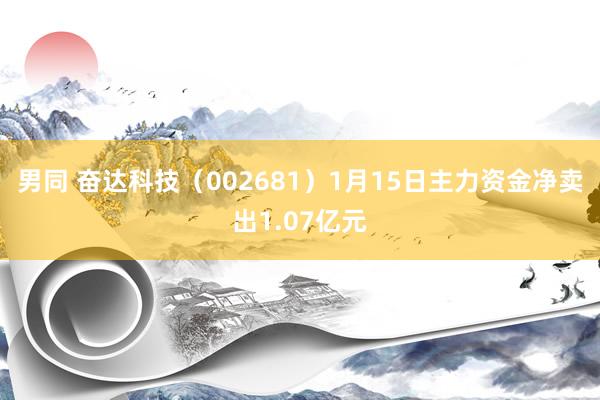 男同 奋达科技（002681）1月15日主力资金净卖出1.07亿元