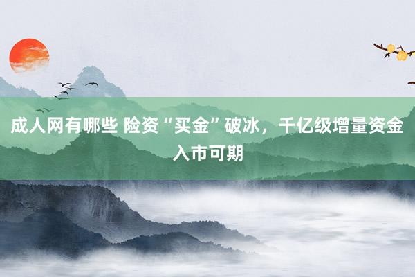 成人网有哪些 险资“买金”破冰，千亿级增量资金入市可期