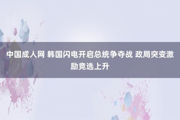 中国成人网 韩国闪电开启总统争夺战 政局突变激励竞选上升