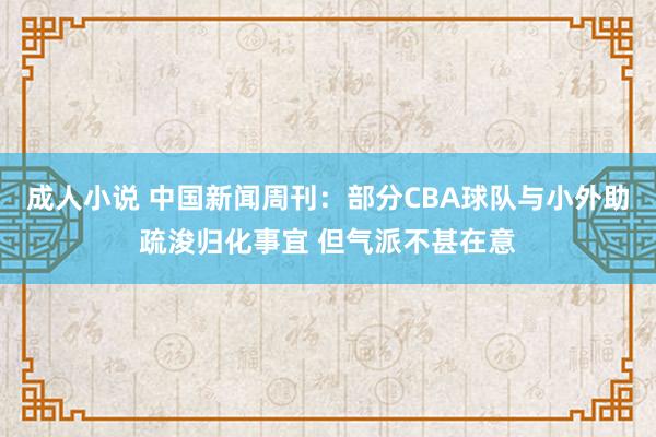 成人小说 中国新闻周刊：部分CBA球队与小外助疏浚归化事宜 但气派不甚在意