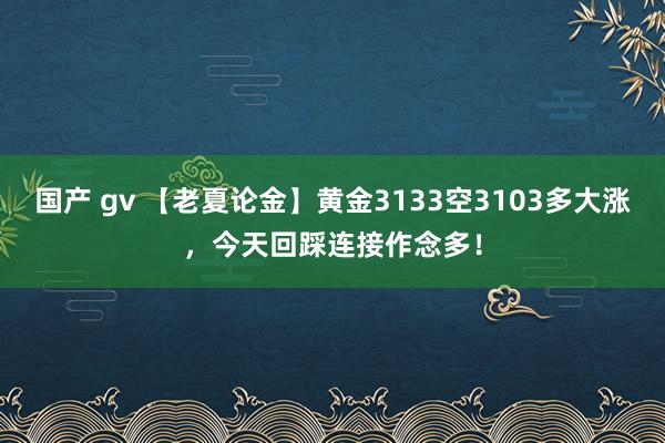 国产 gv 【老夏论金】黄金3133空3103多大涨，今天回踩连接作念多！