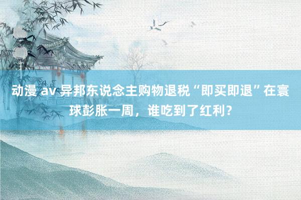 动漫 av 异邦东说念主购物退税“即买即退”在寰球彭胀一周，谁吃到了红利？