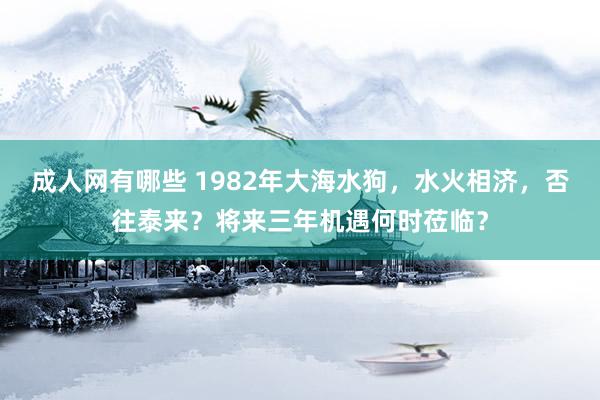 成人网有哪些 1982年大海水狗，水火相济，否往泰来？将来三年机遇何时莅临？