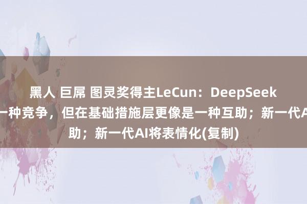 黑人 巨屌 图灵奖得主LeCun：DeepSeek开源在产品层是一种竞争，但在基础措施层更像是一种互助；新一代AI将表情化(复制)