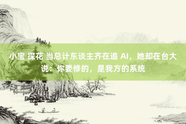 小宝 探花 当总计东谈主齐在追 AI，她却在台大说：你要修的，是我方的系统