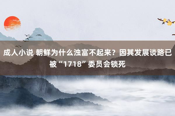 成人小说 朝鲜为什么浊富不起来？因其发展谈路已被“1718”委员会锁死