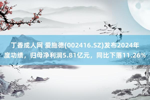 丁香成人网 爱施德(002416.SZ)发布2024年度功绩，归母净利润5.81亿元，同比下落11.26%