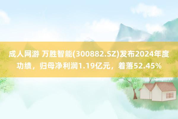 成人网游 万胜智能(300882.SZ)发布2024年度功绩，归母净利润1.19亿元，着落52.45%