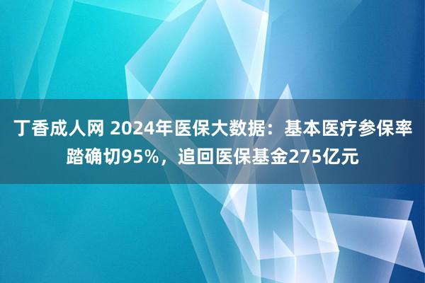 丁香成人网 2024年医保大数据：基本医疗参保率踏确切95%，追回医保基金275亿元