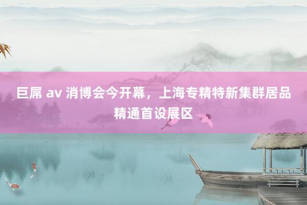 巨屌 av 消博会今开幕，上海专精特新集群居品精通首设展区